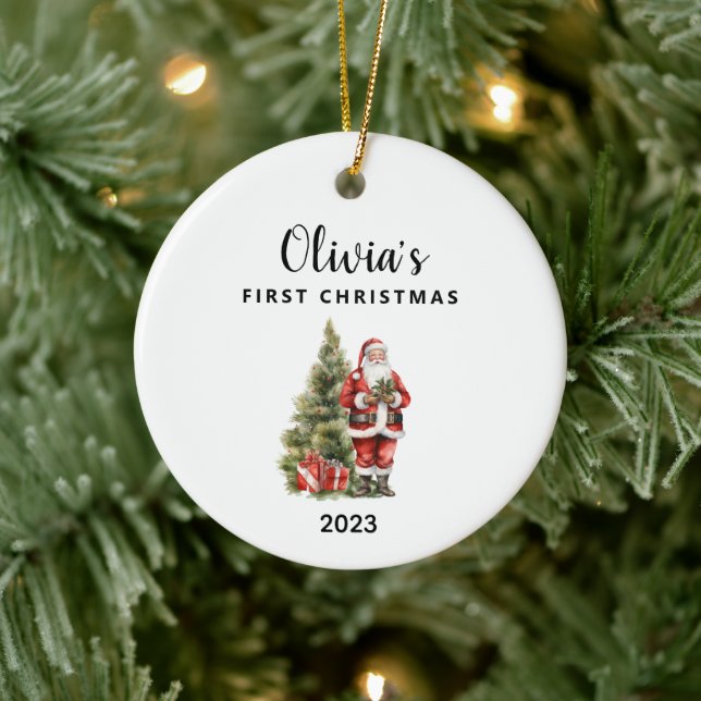 Personalised Baby's First Christmas Keepsake  Ceramic Tree Decoration (Tree)