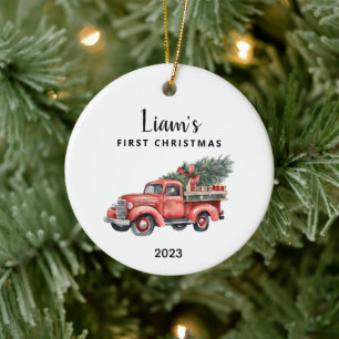 Personalised Baby's First Christmas Keepsake Ceramic Tree Decoration