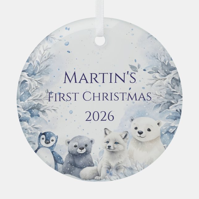 Personalised Baby's First Christmas Ornament (Front)