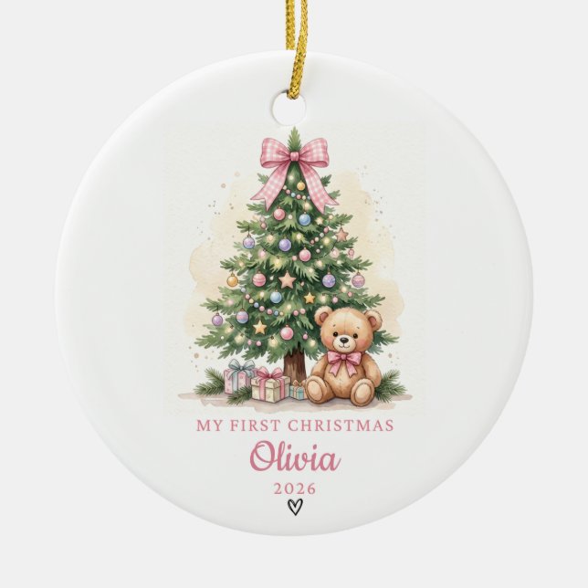 Personalised Baby's First Christmas Ornament (Front)