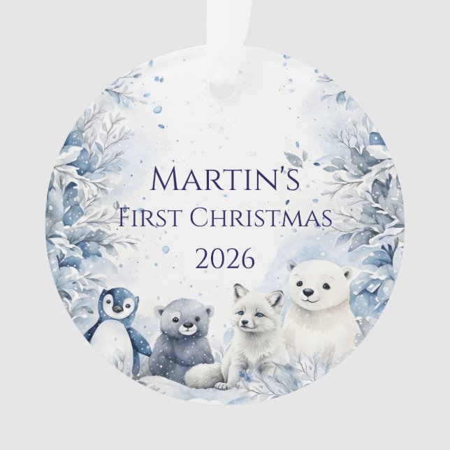 Personalised Baby's First Christmas Ornament (Front)