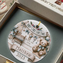 Personalised Baby's First Christmas Ornament Gift 
