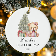 Personalised Baby's First Christmas Teddy Bear