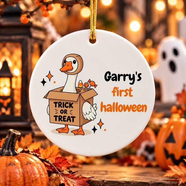 Personalised Baby's First Halloween Ceramic Tree Decoration (Creator Uploaded)