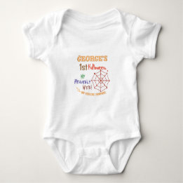 Personalised Baby's First Halloween, Spider Web Baby Bodysuit