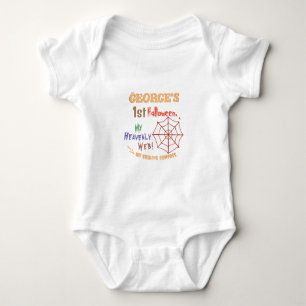 Personalised Baby's First Halloween, Spider Web Baby Bodysuit