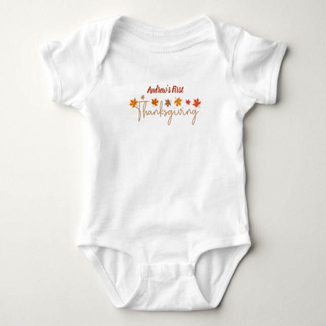 Personalised Baby's First Thanksgiving Baby Bodysuit (Front)