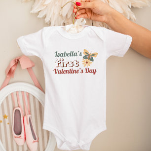 Personalised Baby's First Valentine's Day Cute Baby Bodysuit