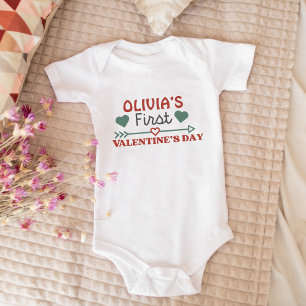 Personalised Baby's First Valentine's Day Cute Baby Bodysuit
