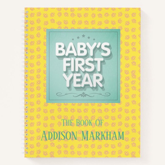 Personalised Baby's First Year Notebook (Front)