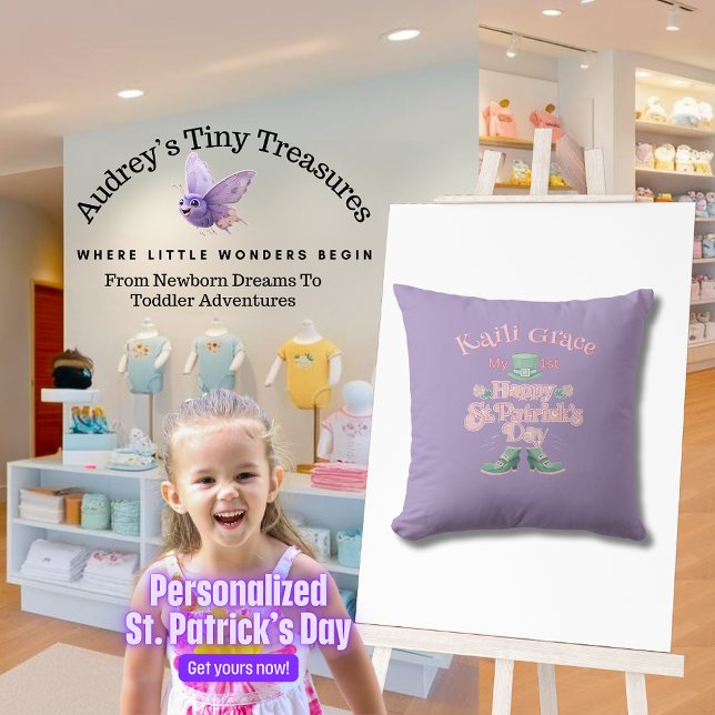 Personalised Baby's St. Patrick's Day Pillow (Creator Uploaded)