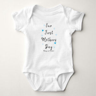 Personalised Babysuit Blue star 1st mothers day Baby Bodysuit