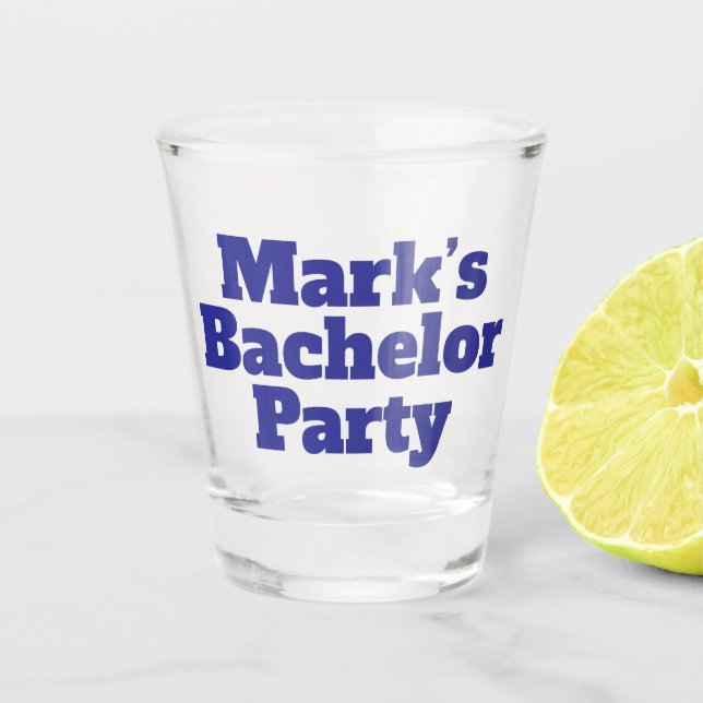 Personalised Bachelor gifts shot glass (Front)