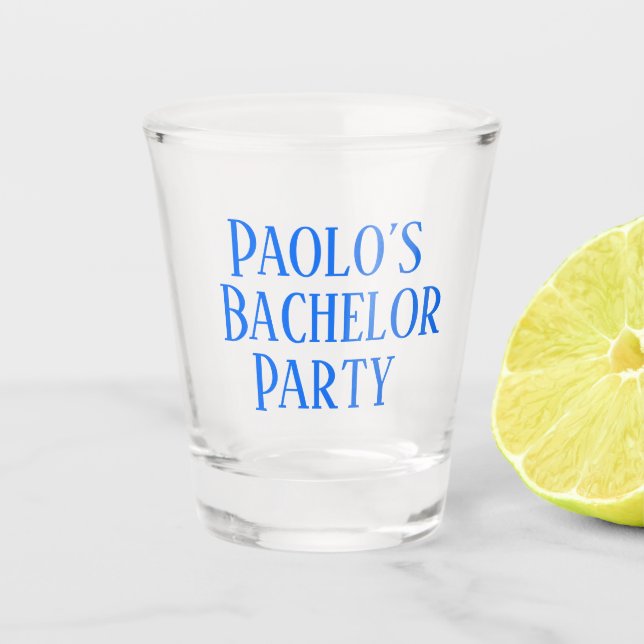 Personalised Bachelor gifts shot glass (Front)
