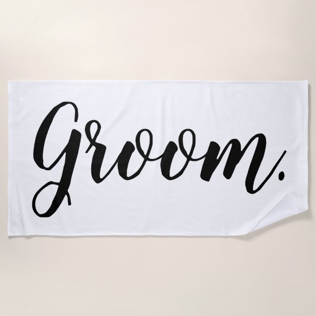 Personalised Bachelor Groom Beach Towel (Front)