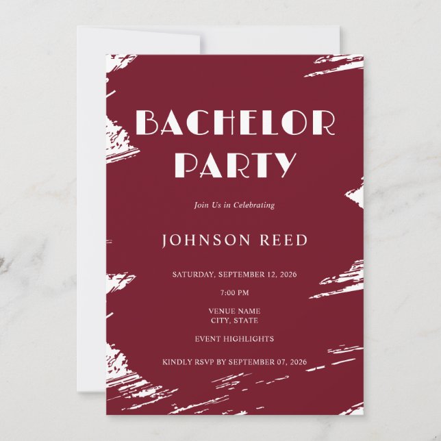 Personalised Bachelor Party Card (Front)