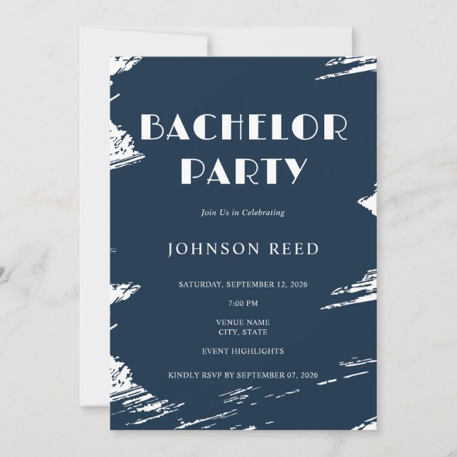 Personalised Bachelor Party Invitation  Card (Front)