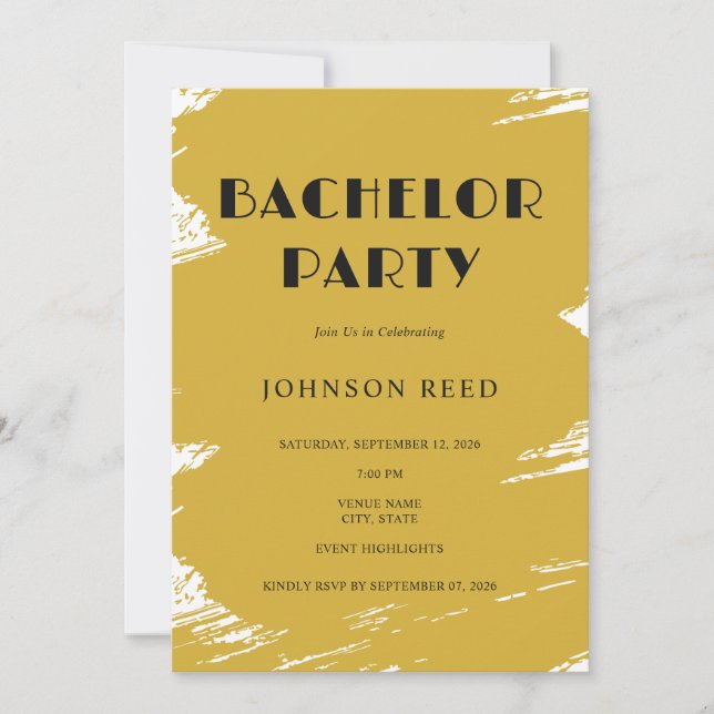 Personalised Bachelor Party Invitation  Card (Front)
