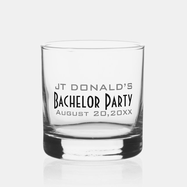 Personalised Bachelor Party  Whiskey Glass (Front)