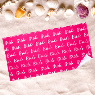 Personalised Bachelorette Bride Pattern Beach Towel