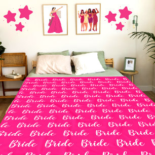 Personalised Bachelorette Bride Pattern Fleece Blanket