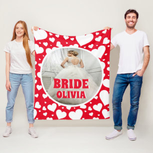 Personalised Bachelorette Bride Photo Fleece Blanket