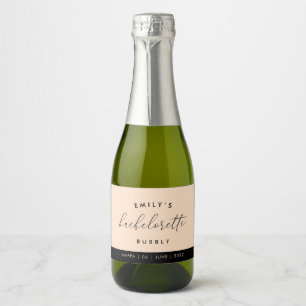Personalised Bachelorette Bubbly Mini Champs Sparkling Wine Label