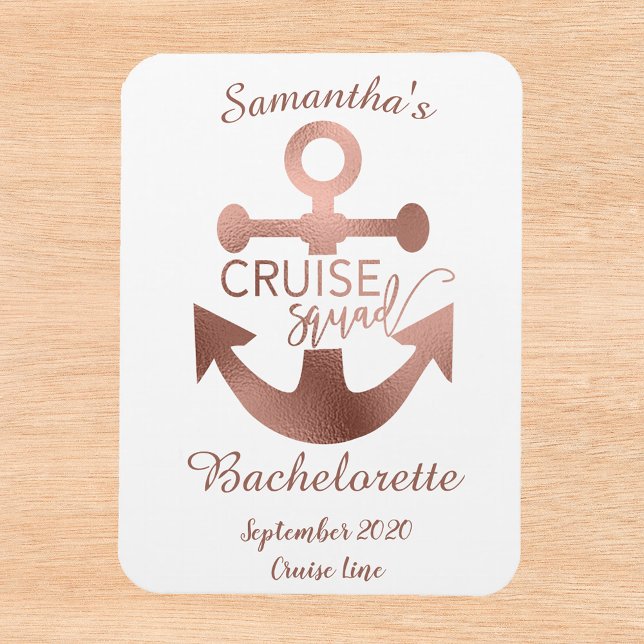 Personalised Bachelorette Cruise Squad Rose Gold M Magnet (Creator Uploaded)