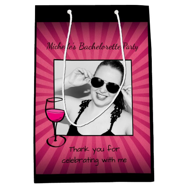 Personalised Bachelorette Frame Medium Gift Bag (Front)