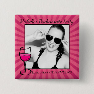 Personalised Bachelorette Framed Photo 15 Cm Square Badge