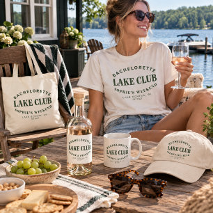Personalised Bachelorette Lake Club Weekend Liquor Bottle Label