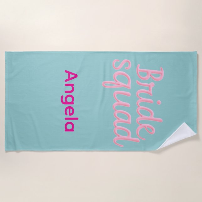 Personalised Bachelorette Party Beach Towel (Front)