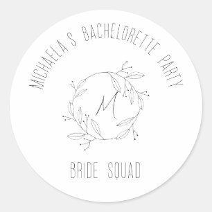 Personalised Bachelorette Party Bride Squad Classic Round Sticker