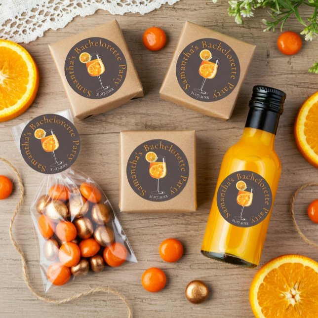 Personalised Bachelorette Party Favour Classic Round Sticker (Creator Uploaded)