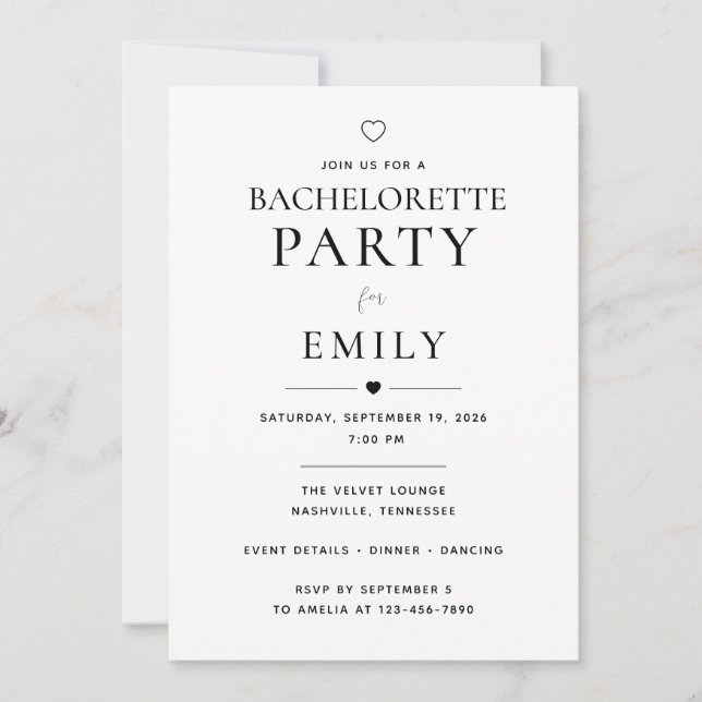 Personalised Bachelorette Party Invitation (Front)