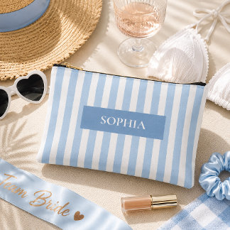 Personalised Bachelorette Party Striped Accessory Pouch