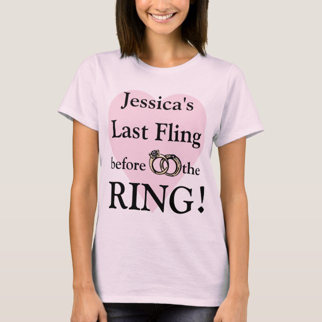 Personalised Bachelorette Party t-shirts (Front)