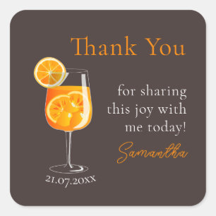 Personalised Bachelorette Party Thank You Square Sticker