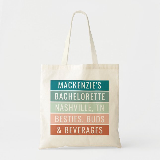 Personalised Bachelorette Trip Custom  Tote Bag (Front)