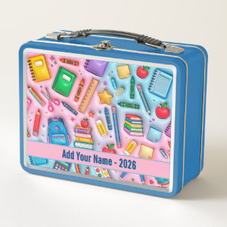 Personalised Back to School 2026 Metal Lunch Box