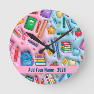 Personalised Back to School 2026 Round Clock