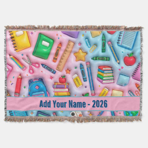 Personalised Back to School 2026 Throw Blanket