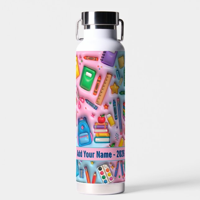 Personalised Back to School 2026 Water Bottle (Front)