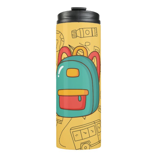 Personalised Back to School Backpack & Doodles Thermal Tumbler (Front)