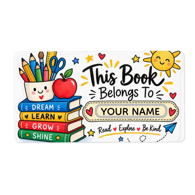Personalised Back to School Book Labels (Front)