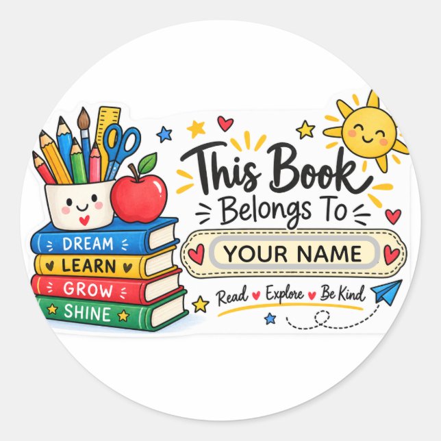 Personalised Back to School Book Labels (Front)