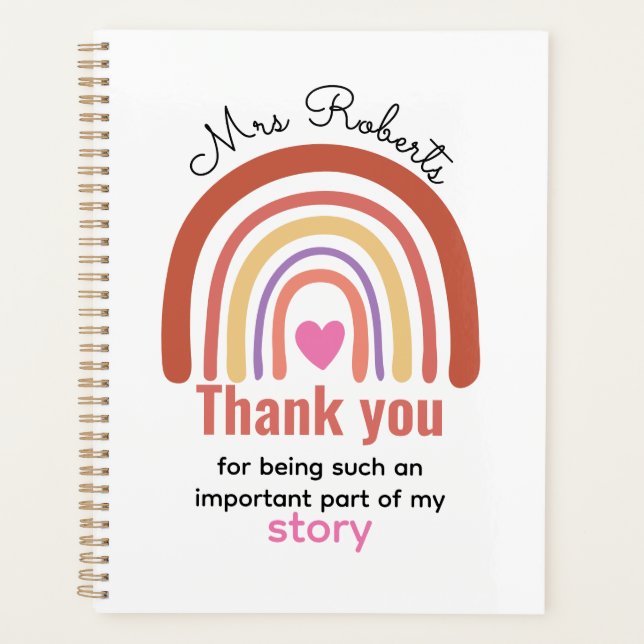 Personalised Back To School  for Teachers Students Planner (Front)