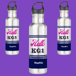 Personalised Back To School Hello KG1  710 Ml Water Bottle<br><div class="desc">Personalised Back To School Hello KG1 stainless steel water bottle. Customise it with your name for a chic girly unique look.</div>