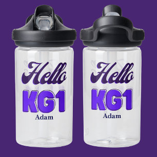 Personalised Back To School, KG1, Hello Kg1 Water Bottle