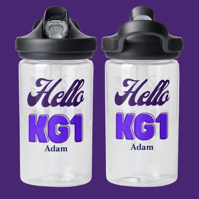 Personalised Back To School, KG1, Hello Kg1 Water Bottle (Creator Uploaded)